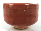 Japanese Ceramic Green Tea Bowl Matcha Chawan Vtg Red Raku Ware Pottery CHB134