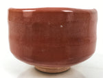 Japanese Ceramic Green Tea Bowl Matcha Chawan Vtg Red Raku Ware Pottery CHB134