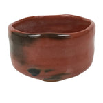 Japanese Ceramic Green Tea Bowl Matcha Chawan Vtg Red Raku Ware Pottery CHB134