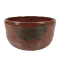 Japanese Ceramic Green Tea Bowl Matcha Chawan Vtg Red Raku Ware Round CHB110