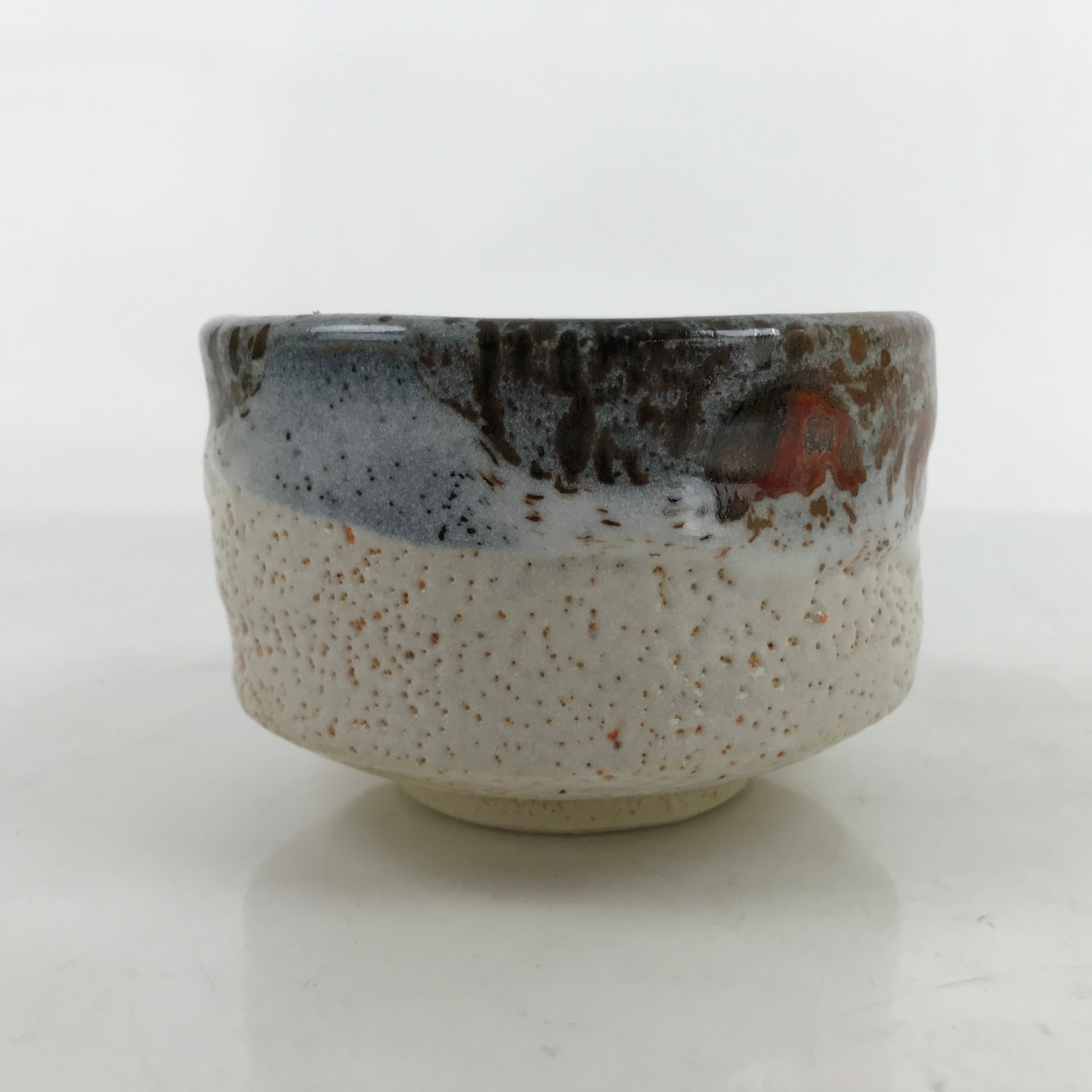 Japanese Ceramic Green Tea Bowl Matcha Chawan Vtg Shino Ware CHB68