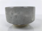 Japanese Ceramic Green Tea Bowl Matcha Chawan Vtg Shino Ware Gray Pottery CHB128