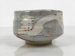 Japanese Ceramic Green Tea Bowl Matcha Chawan Vtg Shino Ware Gray Pottery PX803