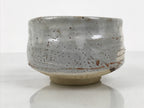 Japanese Ceramic Green Tea Bowl Matcha Chawan Vtg Shino Ware Gray Pottery PX803