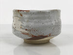 Japanese Ceramic Green Tea Bowl Matcha Chawan Vtg Shino Ware Gray Pottery PX803