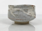 Japanese Ceramic Green Tea Bowl Matcha Chawan Vtg Shino Ware Gray Pottery PX803