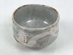 Japanese Ceramic Green Tea Bowl Matcha Chawan Vtg Shino Ware Gray Pottery PX803