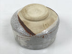 Japanese Ceramic Green Tea Bowl Matcha Chawan Vtg Shino Ware Gray Pottery PX803