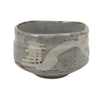 Japanese Ceramic Green Tea Bowl Matcha Chawan Vtg Shino Ware Gray Pottery PX803