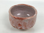 Japanese Ceramic Green Tea Bowl Matcha Chawan Vtg Shino Ware Pink Brown CHB148