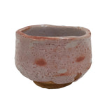 Japanese Ceramic Green Tea Bowl Matcha Chawan Vtg Shino Ware Pink Brown CHB148
