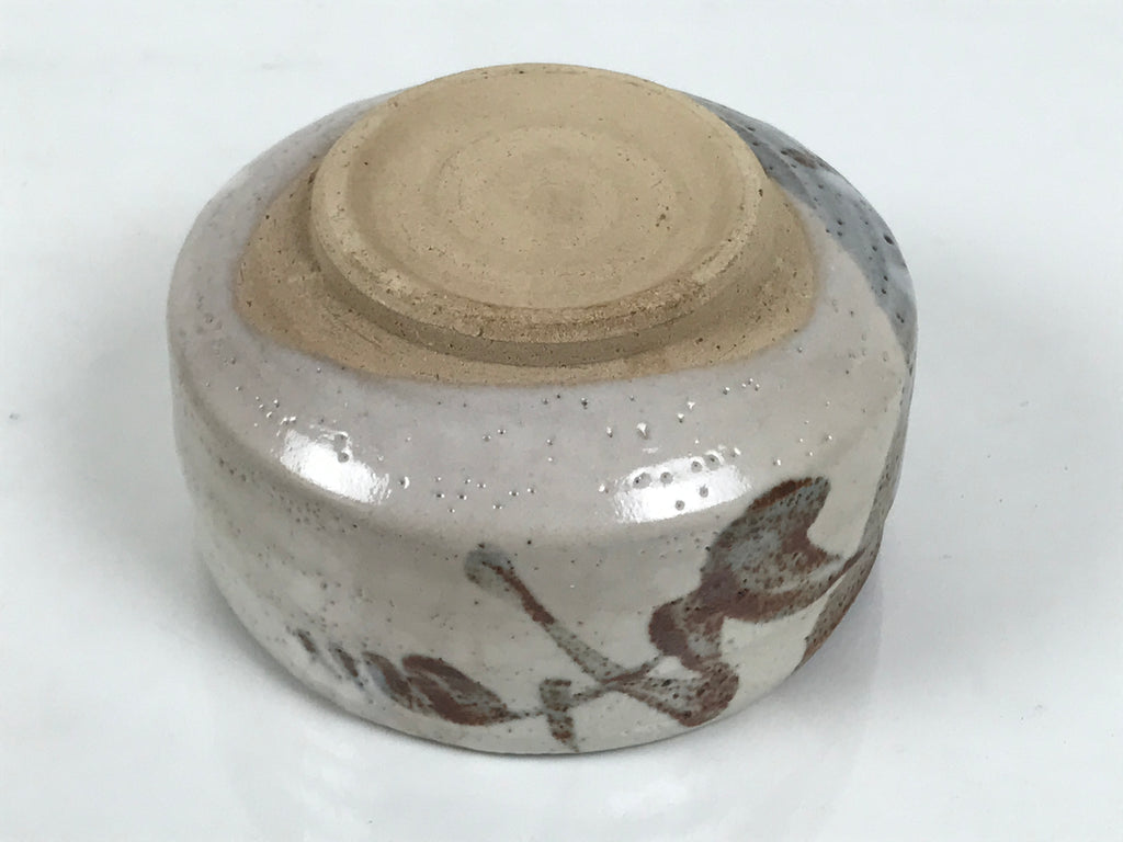 Japanese Ceramic Green Tea Bowl Matcha Chawan Vtg Shino Ware Pottery CHB160