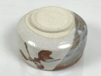 Japanese Ceramic Green Tea Bowl Matcha Chawan Vtg Shino Ware Pottery CHB161