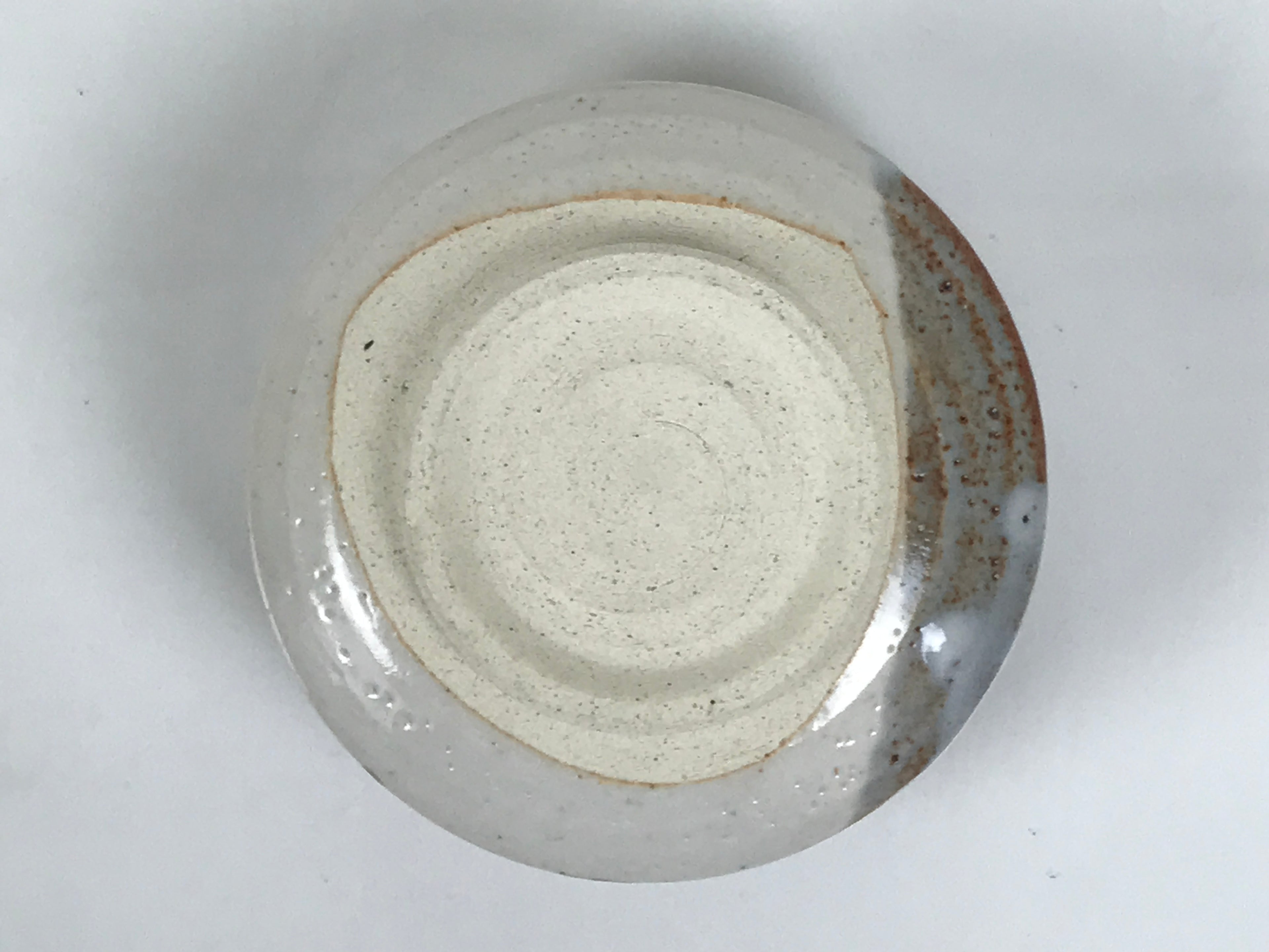 Japanese Ceramic Green Tea Bowl Matcha Chawan Vtg Shino Ware Pottery CHB161