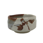 Japanese Ceramic Green Tea Bowl Matcha Chawan Vtg Shino Ware Pottery CHB161