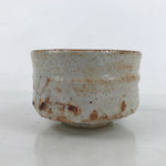 Japanese Ceramic Green Tea Bowl Matcha Chawan Vtg Shino Ware White Brown CHB88