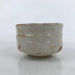 Japanese Ceramic Green Tea Bowl Matcha Chawan Vtg Shino Ware White Brown CHB88