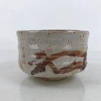 Japanese Ceramic Green Tea Bowl Matcha Chawan Vtg Shino Ware White Brown CHB88