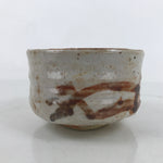 Japanese Ceramic Green Tea Bowl Matcha Chawan Vtg Shino Ware White Brown CHB88