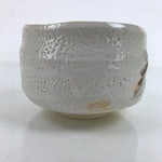 Japanese Ceramic Green Tea Bowl Matcha Chawan Vtg Shino Ware White CHB38