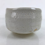 Japanese Ceramic Green Tea Bowl Matcha Chawan Vtg Shino Ware White CHB38