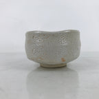 Japanese Ceramic Green Tea Bowl Matcha Chawan Vtg Yuki Shino Ware White CHB87