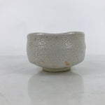 Japanese Ceramic Green Tea Bowl Matcha Chawan Vtg Yuki Shino Ware White CHB87