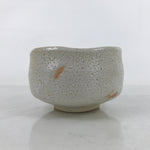 Japanese Ceramic Green Tea Bowl Matcha Chawan Vtg Yuki Shino Ware White CHB87