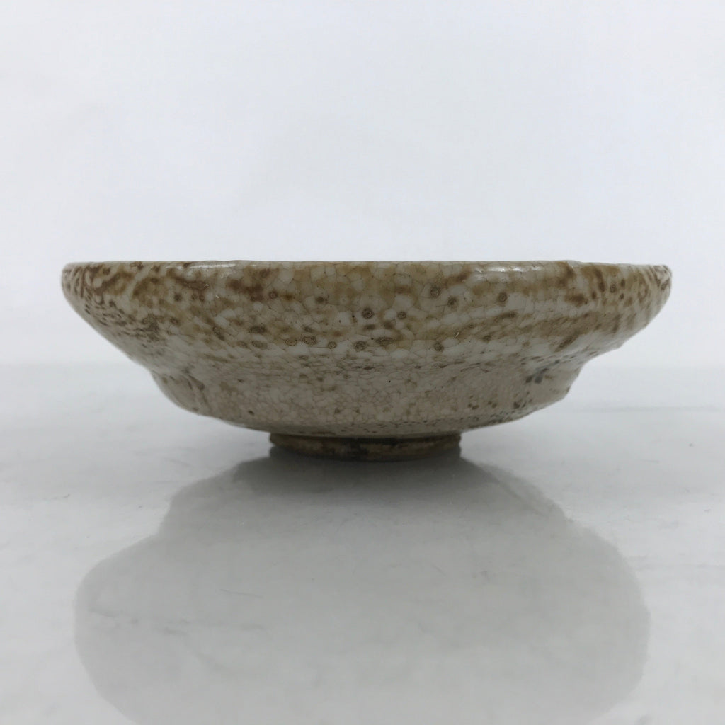 Japanese Ceramic Green Tea Bowl Summer Matcha Chawan Brown Beige Crackle SCW3