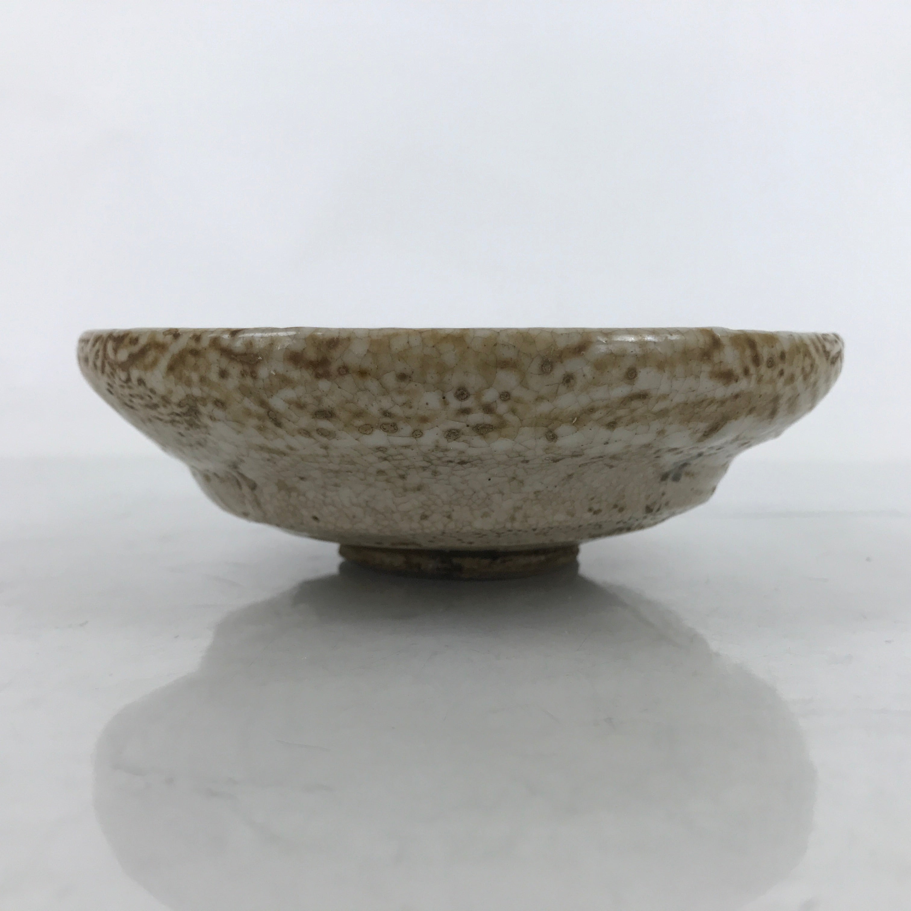 Japanese Ceramic Green Tea Bowl Summer Matcha Chawan Brown Beige Crackle SCW3