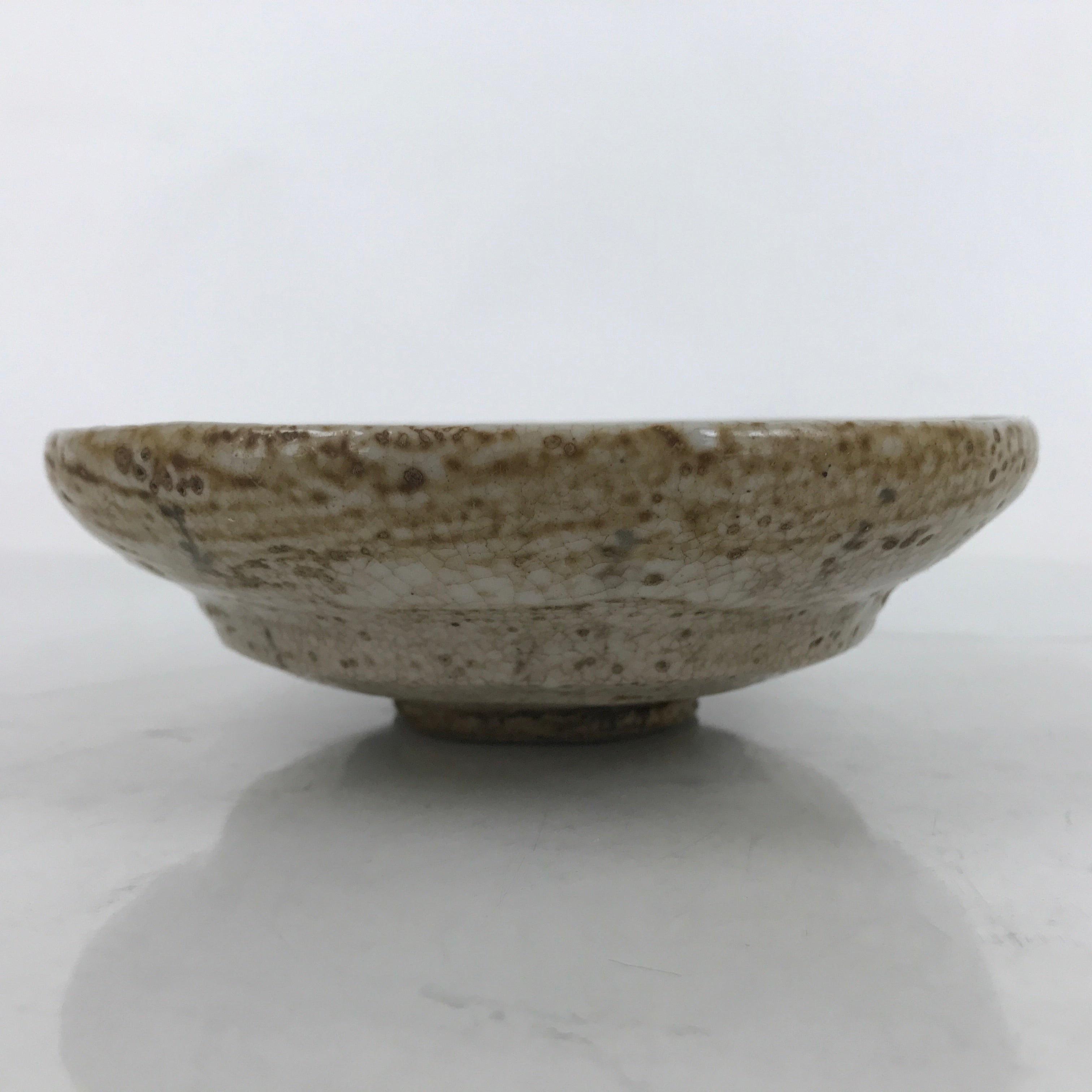 Japanese Ceramic Green Tea Bowl Summer Matcha Chawan Brown Beige Crackle SCW3