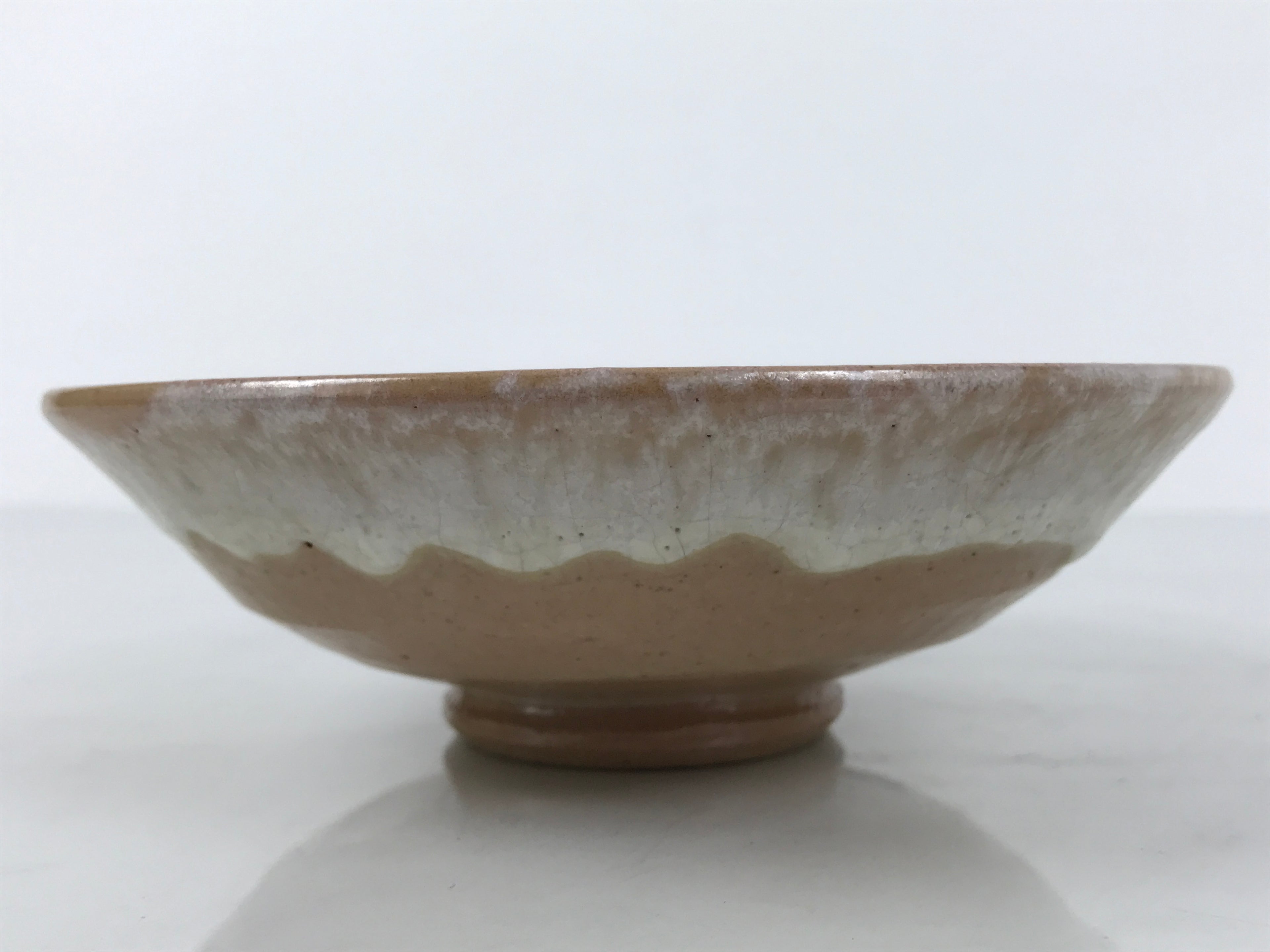 Japanese Ceramic Green Tea Bowl Summer Matcha Chawan Pottery Beige White SCW10
