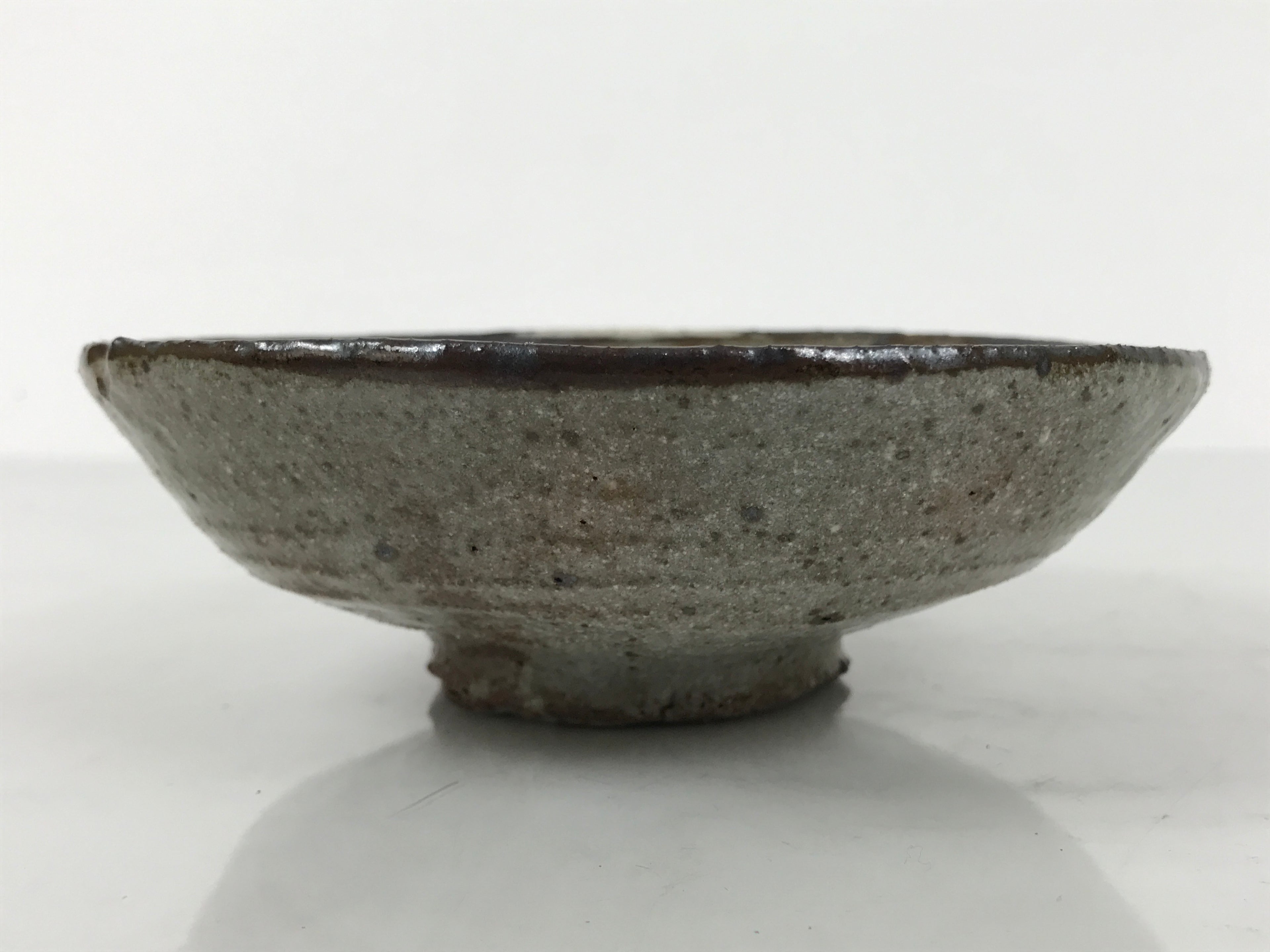 Japanese Ceramic Green Tea Bowl Summer Matcha Chawan Pottery Gray Brown SCW8