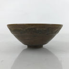 Japanese Ceramic Green Tea Bowl Summer Matcha Chawan Vtg Brown Dark SCW2