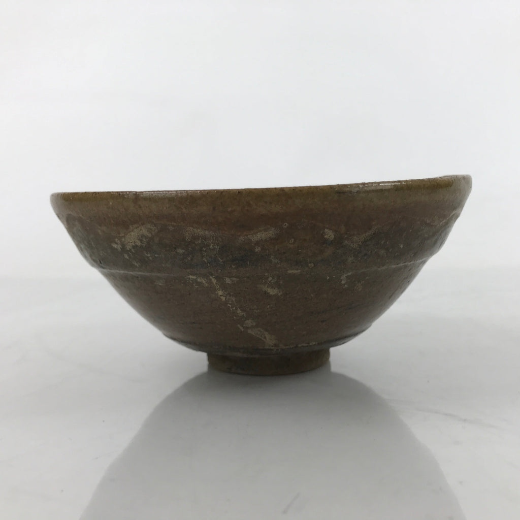 Japanese Ceramic Green Tea Bowl Summer Matcha Chawan Vtg Brown Dark SCW2