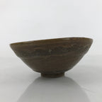Japanese Ceramic Green Tea Bowl Summer Matcha Chawan Vtg Brown Dark SCW2