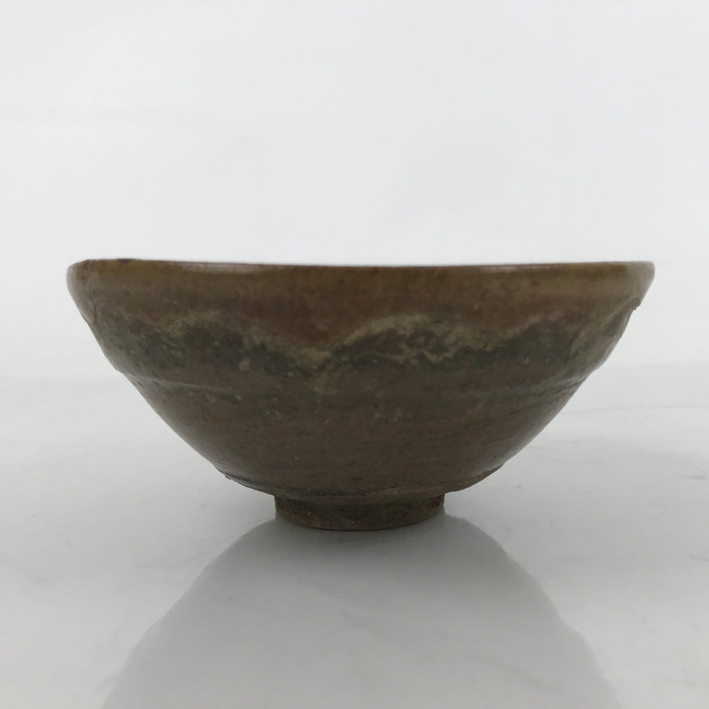 Japanese Ceramic Green Tea Bowl Summer Matcha Chawan Vtg Brown Dark SCW2