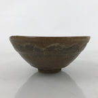 Japanese Ceramic Green Tea Bowl Summer Matcha Chawan Vtg Brown Dark SCW2