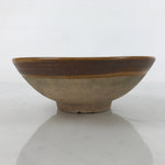 Japanese Ceramic Green Tea Bowl Summer Matcha Chawan Vtg Brown Shallow SCW4