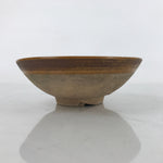 Japanese Ceramic Green Tea Bowl Summer Matcha Chawan Vtg Brown Shallow SCW4