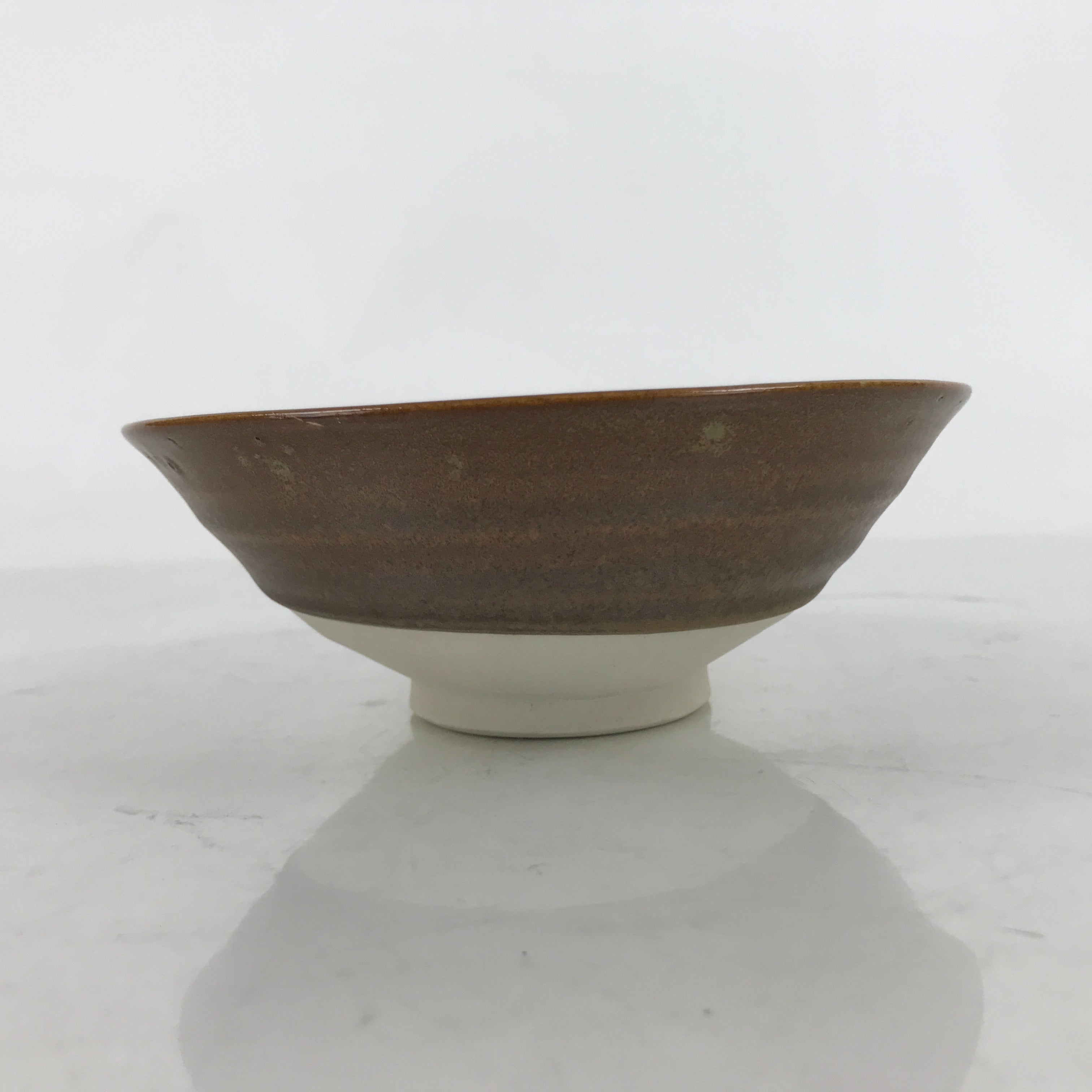 Japanese Ceramic Green Tea Bowl Summer Matcha Chawan Vtg Brown Shallow SCW5