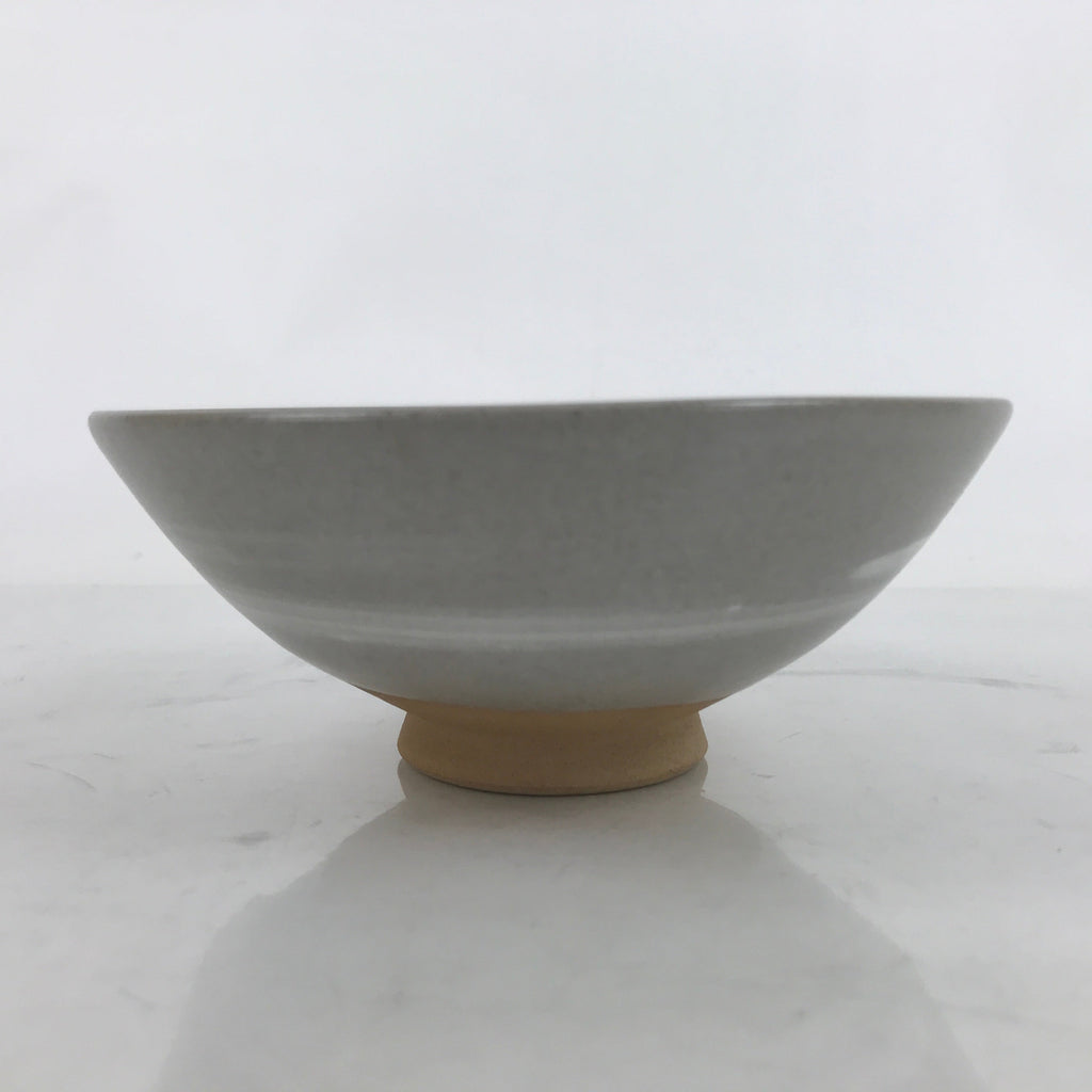 Japanese Ceramic Green Tea Bowl Summer Matcha Chawan Vtg Light Gray Brush SCW1
