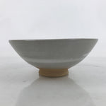 Japanese Ceramic Green Tea Bowl Summer Matcha Chawan Vtg Light Gray Brush SCW1