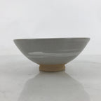 Japanese Ceramic Green Tea Bowl Summer Matcha Chawan Vtg Light Gray Brush SCW1