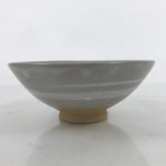 Japanese Ceramic Green Tea Bowl Summer Matcha Chawan Vtg Light Gray Brush SCW1