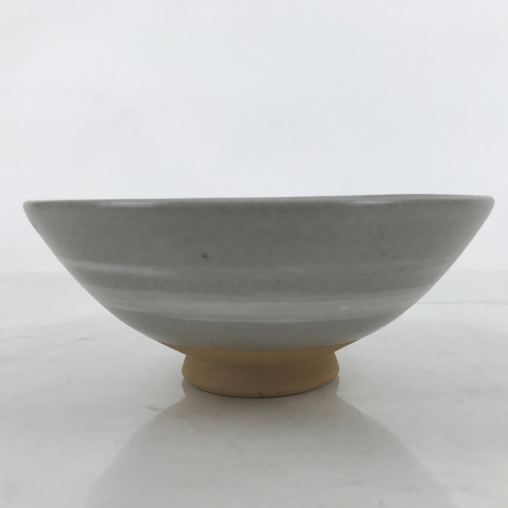 Japanese Ceramic Green Tea Bowl Summer Matcha Chawan Vtg Light Gray Brush SCW1