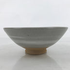 Japanese Ceramic Green Tea Bowl Summer Matcha Chawan Vtg Light Gray Brush SCW1