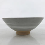 Japanese Ceramic Green Tea Bowl Summer Matcha Chawan Vtg Light Gray Brush SCW1
