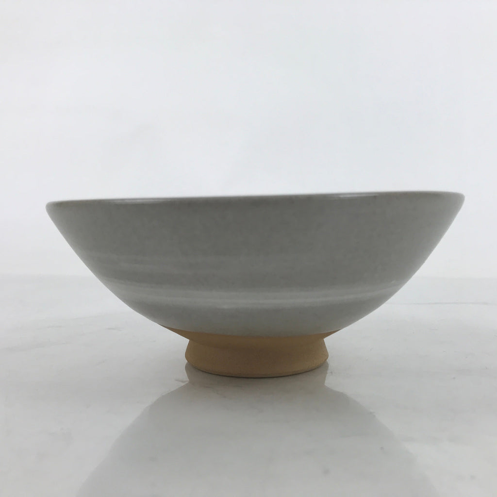 Japanese Ceramic Green Tea Bowl Summer Matcha Chawan Vtg Light Gray Brush SCW1
