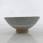 Japanese Ceramic Green Tea Bowl Summer Matcha Chawan Vtg Light Gray Brush SCW1